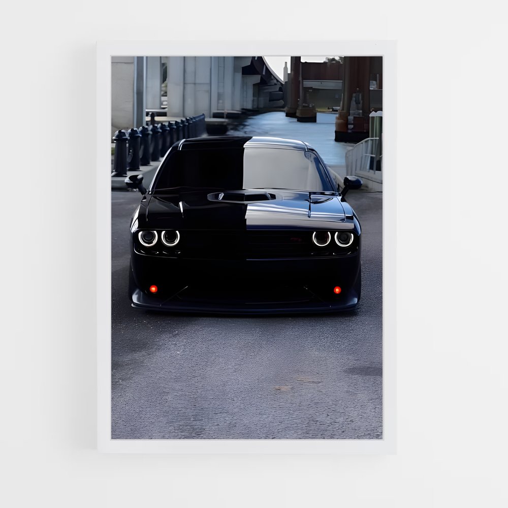 Poster Challenger Noir – affiche Dodge (vue 3)